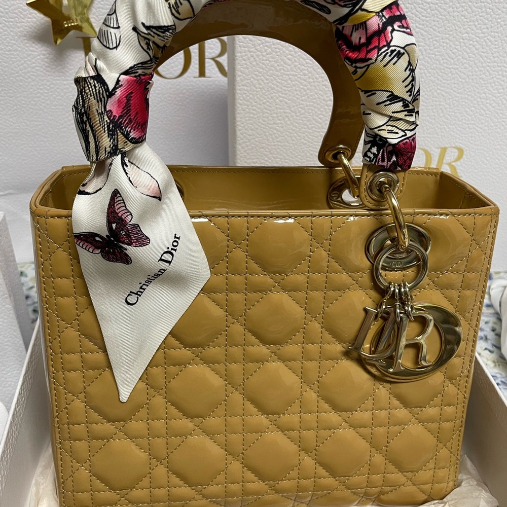 Authentic Lady Dior Medium Handbag